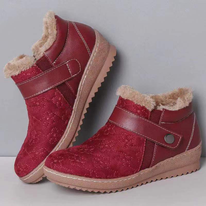 Plus Size Cotton Shoes Round Toe Fleece Snow Boots