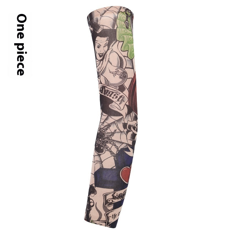Flower Arm Tattoo Oversleeve Seamless Outdoor Riding Tattoo Sun Protection Oversleeve Cycling Tattoo Oversleeve