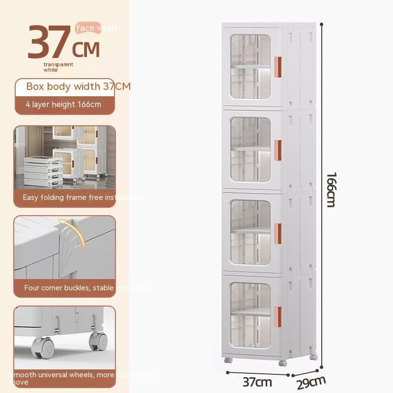 Toilet Floor-to-Ceiling Folding Storage Cabinet Bathroom Waterproof Locker