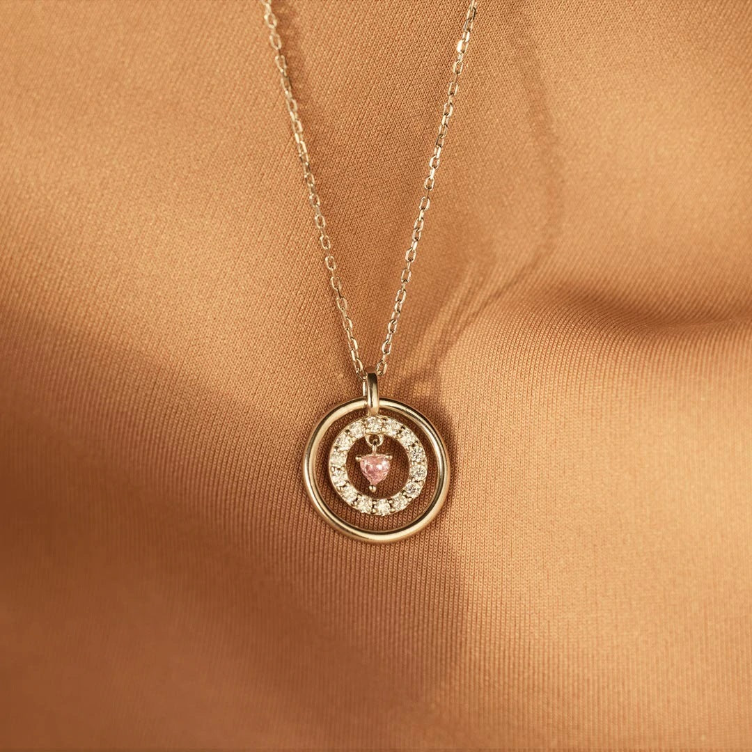 Encircled Mother Daughter Eternity Circle Luxury 925 Design Clavicle Chain