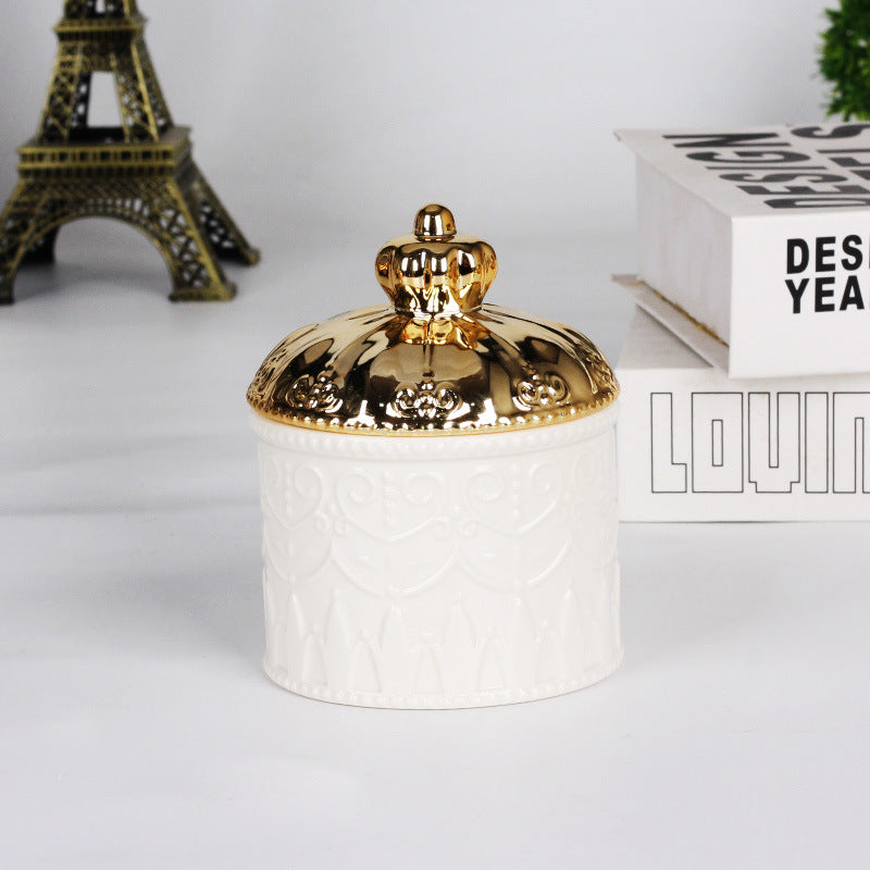 Ceramic Crafts Table Top Furnishing Receptacle Tin Decoration