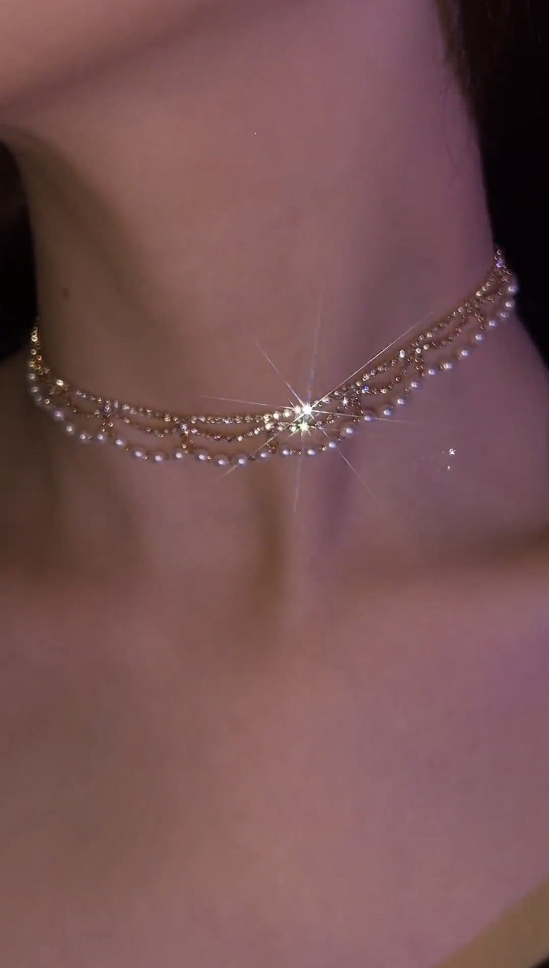 Pearl Chain Necklace Collarbone Chain Choker