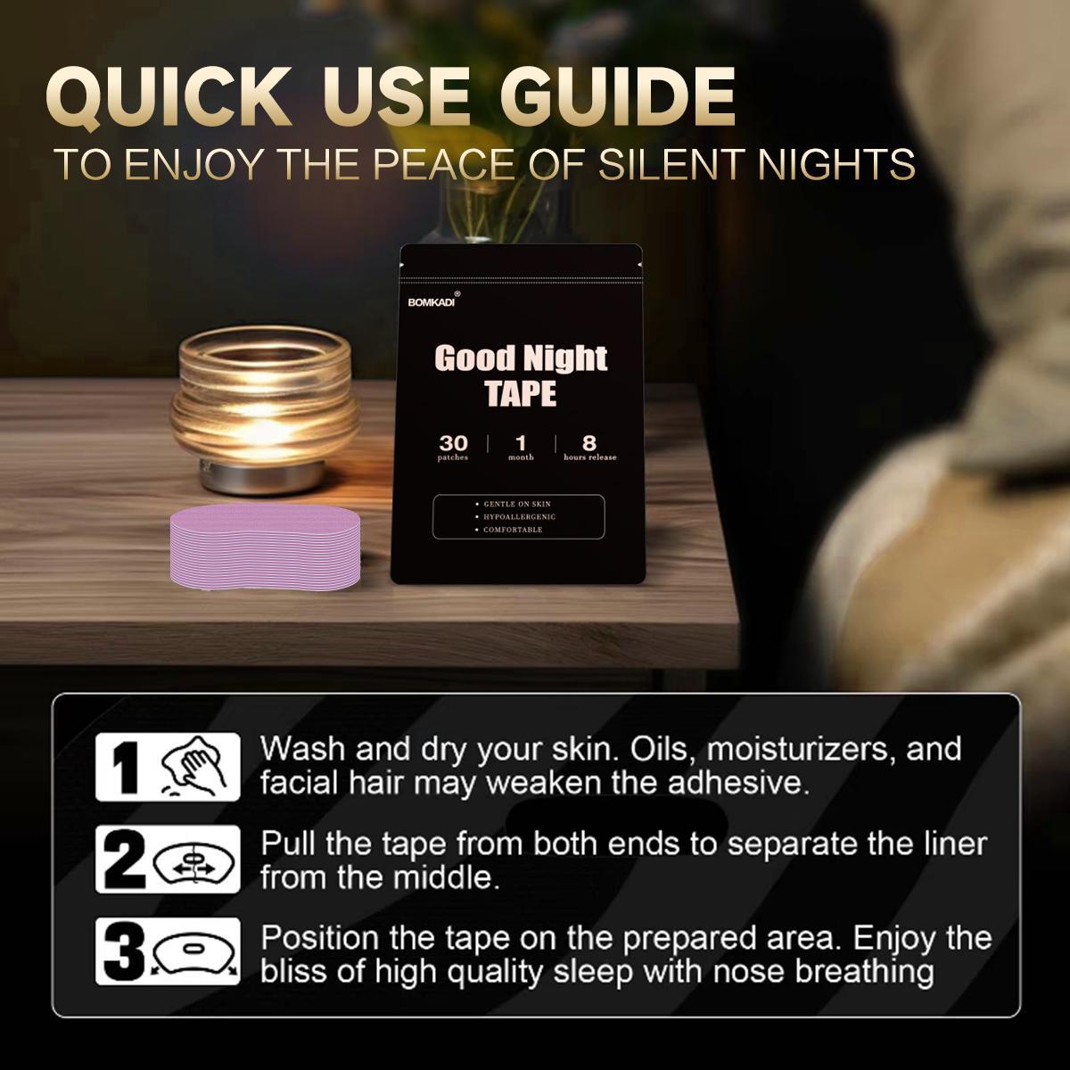 BOMKADl Mouth Tape 30pcs Pain FreeRemoval Hypoallergenic Latex Free & Gentle OnSkin Medical Grade Adhesive Cotton Tape PurplePink Black Breathable Mouth