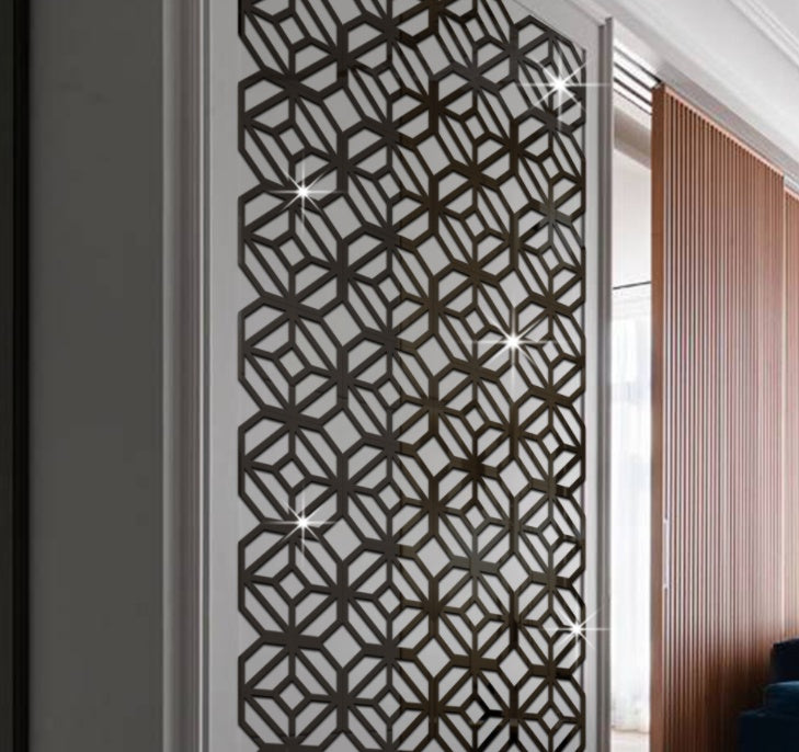 Polygon Hollow Mirror Acrylic Paste Multicolor