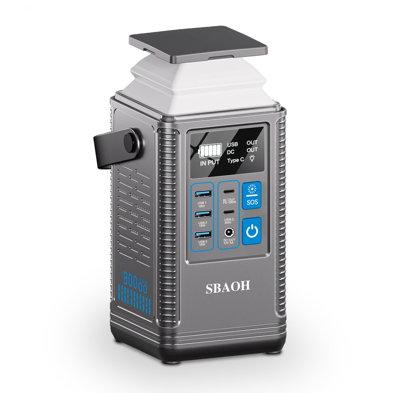 Camping Power Station 296Wh Power Bank 80000mAh Lithium Battery Outdoor Solar Generator USB Port Supply