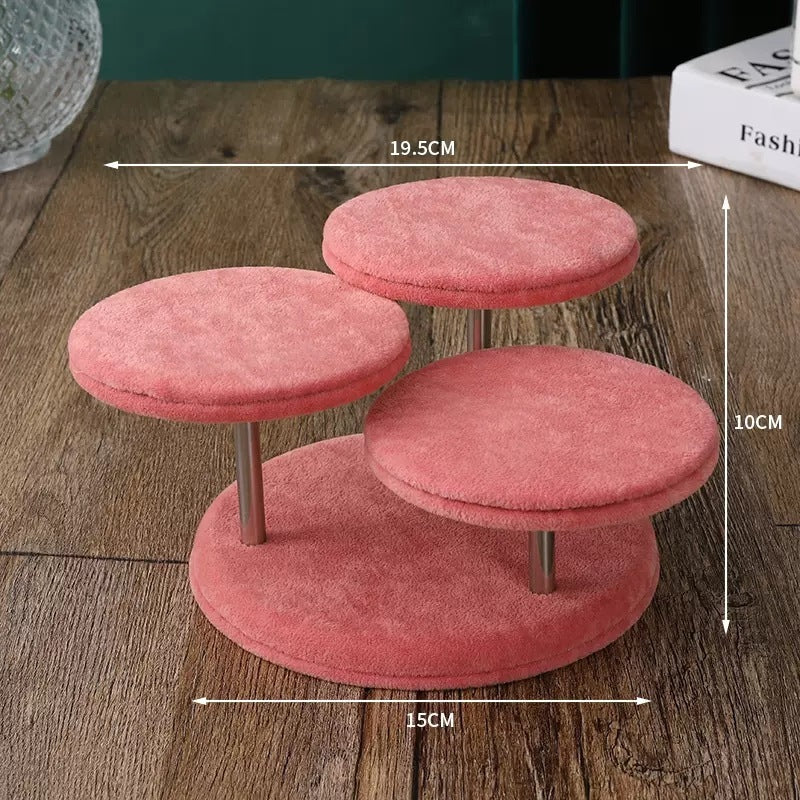 Three Disc Velvet Jewelry Cabinet