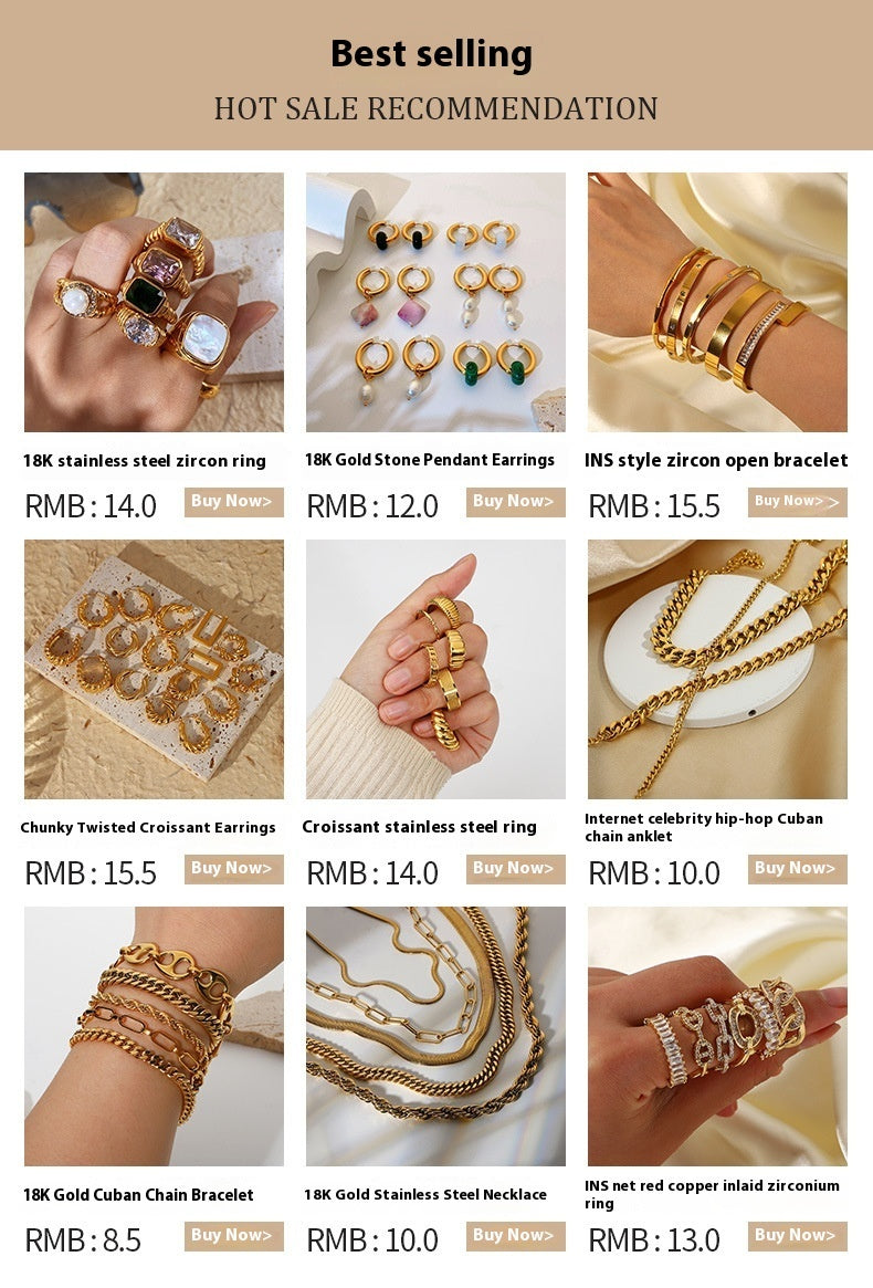 18K Gold Double-Layer White Zircon Bracelet