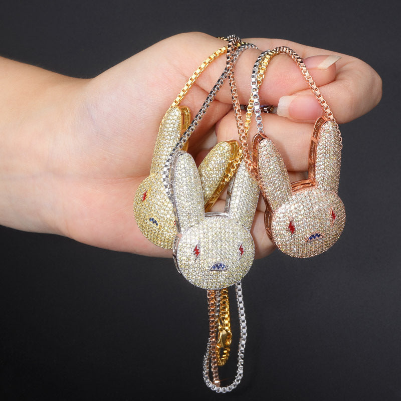 Full Zircon Rabbit Necklace