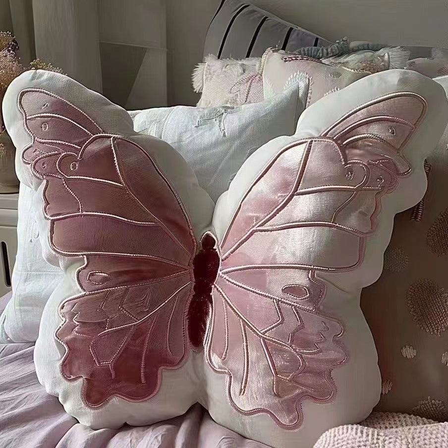 Girl Heart Butterfly Pillow Soft Moth Pillow Bedside Cushion