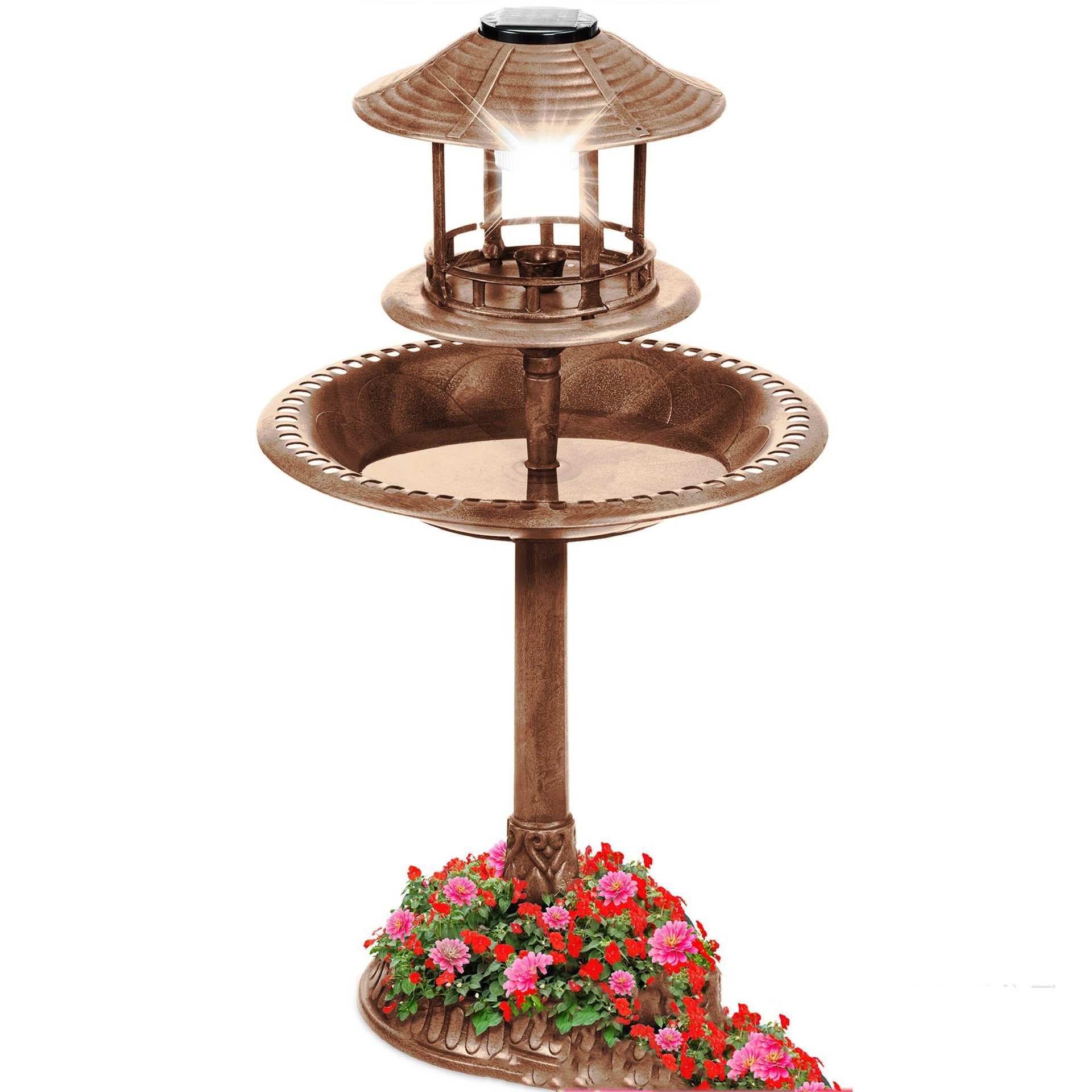 Plastic Bird Bath With Light Outdoor Bird Feeder
