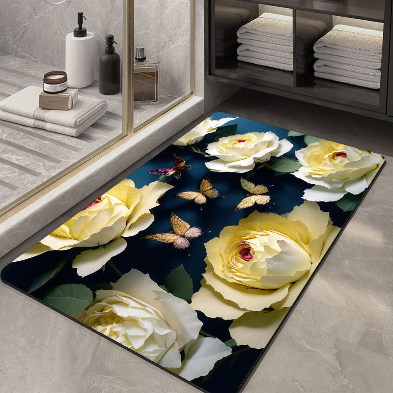 Soft Diatom Ooze Floor Bathroom Absorbent Bathroom Step Mat Quick-Drying Non-Slip Toilet Door Mat