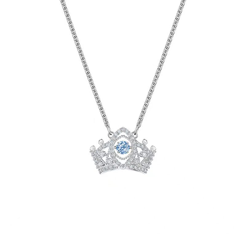 Vibrant Crystal Pendant Crown Necklace