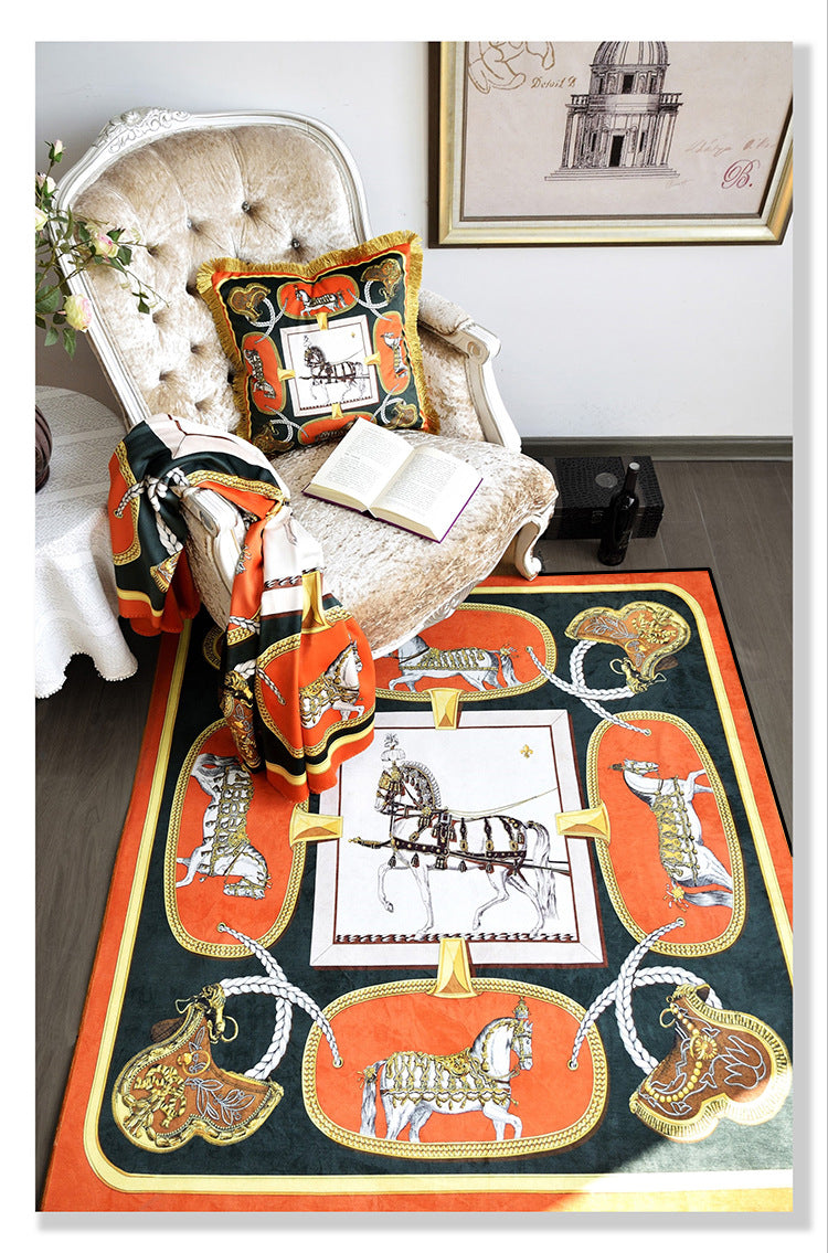 Door Carpet Non-Slip Mat Home Living Room Bedroom Bedside Round