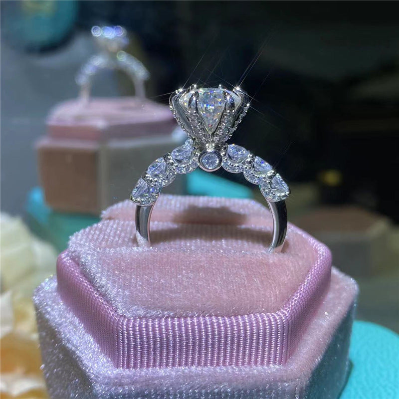 Temperament Fashion Yellow Color Moissant Diamond Ring