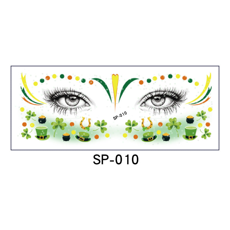 Irish Glitter Tattoo Sticker St Patrick Holiday Party