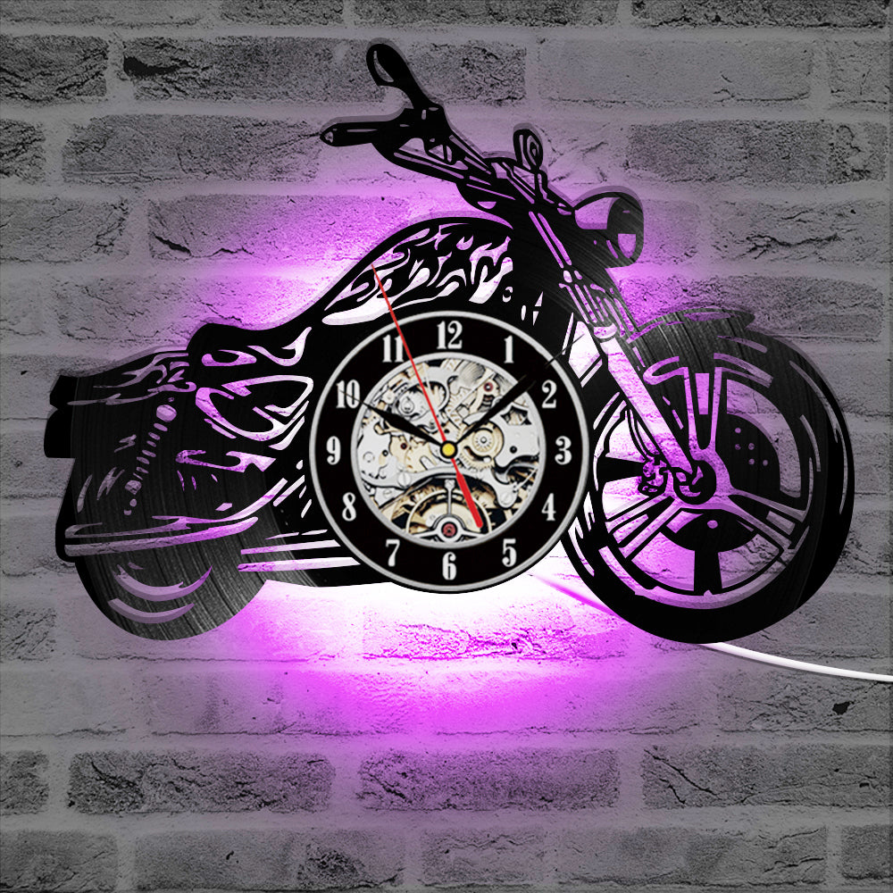 Creative 3D Classic Motorcycle Hollow Clock