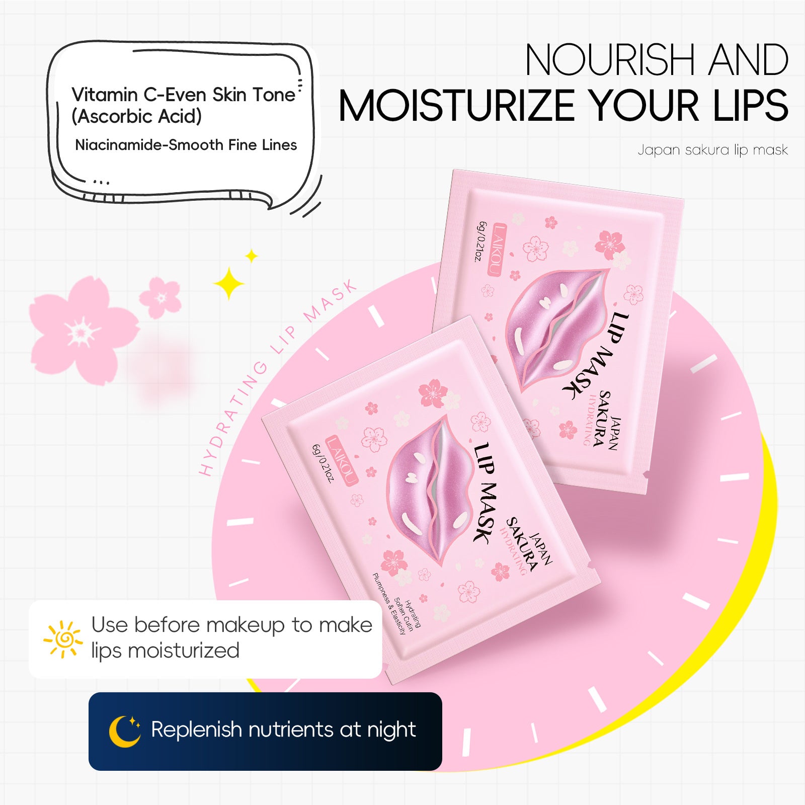 Nourishing Moisturizing Elastic Cherry Blossom Lip Balm 6G