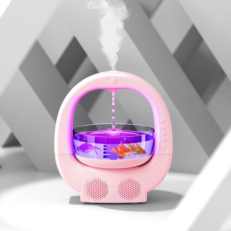 3 In 1 Anti-Gravity Humidifier Multifunctional Aromatherapy Machine Bluetooth Speaker Fish Tank Ambient Light