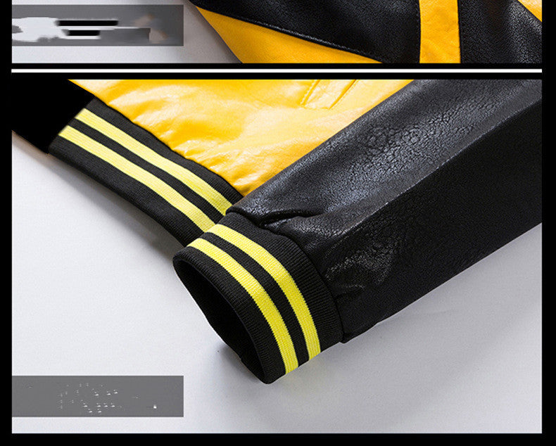 New Men's Casual PU Leather Youth Jacket