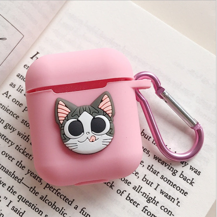 Compatible with Apple, AirPods Protective Jacket Cute Cartoon Silicone Anti-Falling Earphone Jacket Japanese Korean Women''s Key-Clasp Hanging Rope