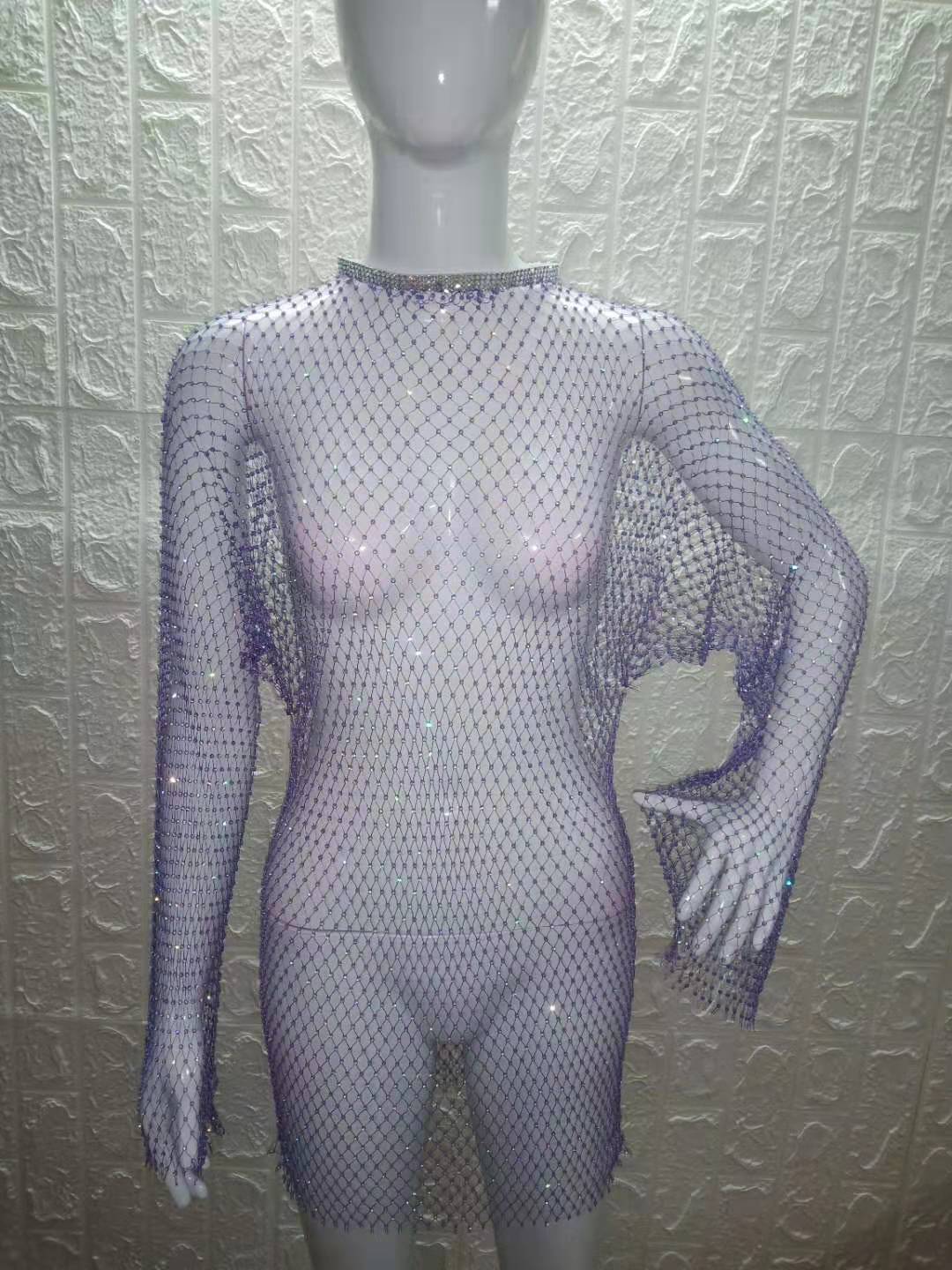 Flash Diamond Round Neck Dress