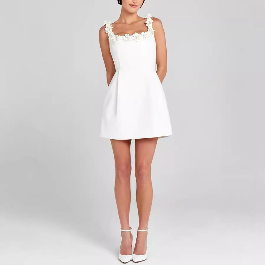 Heavy Industry Beads Sling Dress Women's Fashion