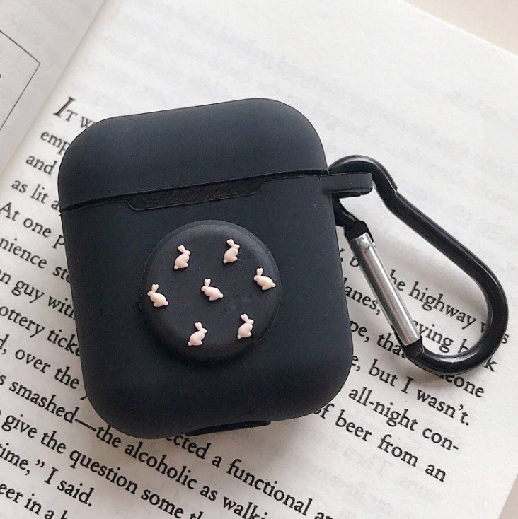 Compatible with Apple, AirPods Protective Jacket Cute Cartoon Silicone Anti-Falling Earphone Jacket Japanese Korean Women''s Key-Clasp Hanging Rope