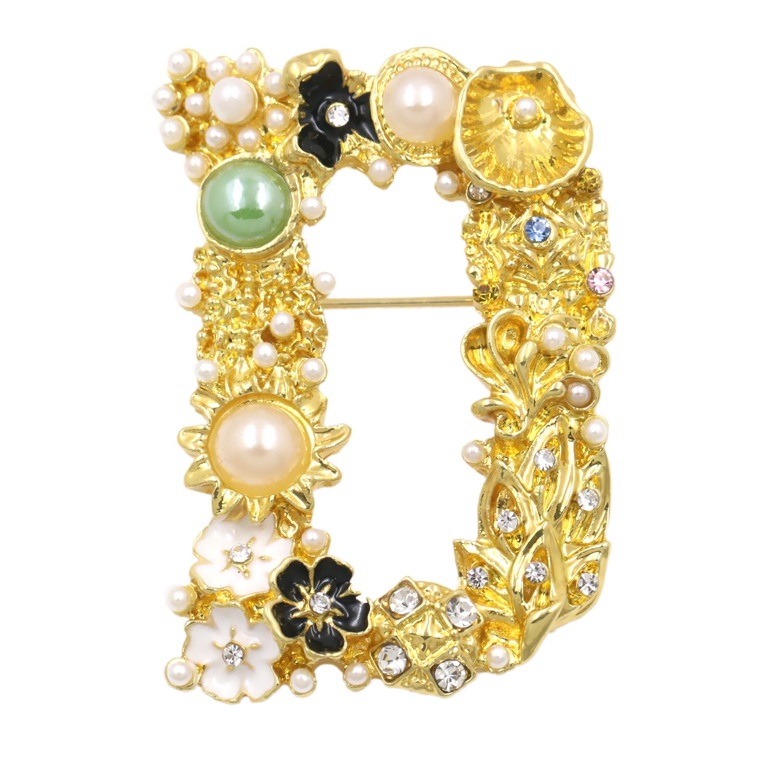 Brooch Customization English Letter Brooch Pearl Pin female