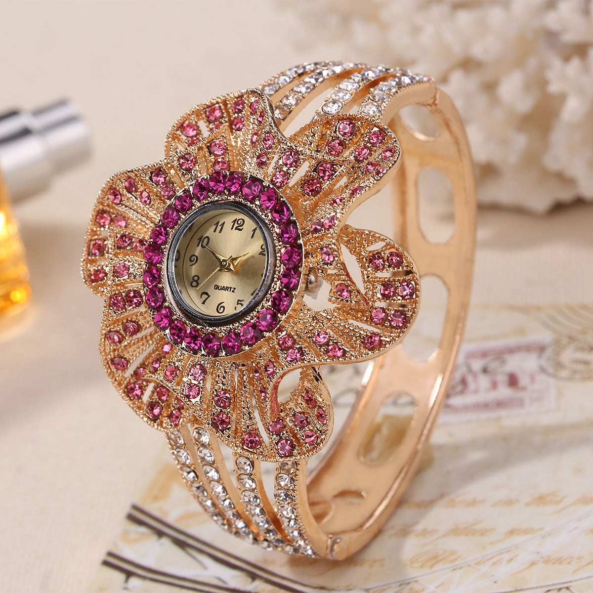 Personalized Rhinestone Bracelet Watch