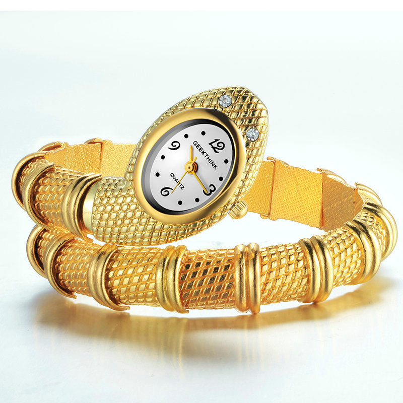 Women's Watch Bracelet Gold Snake Watch