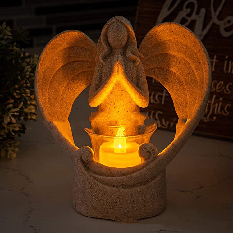 Resin Angel Candle Holder Christ Church Memorial Angel Statue