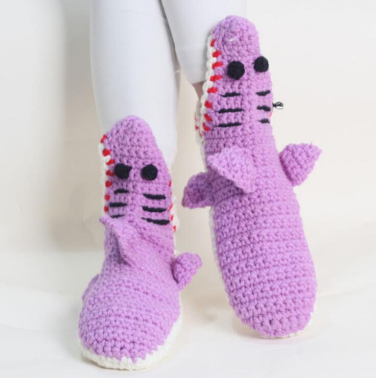 Crochet Shark Socks Crocheted