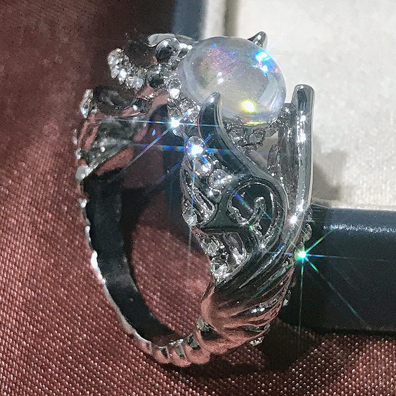 White Swan Colorful Ring