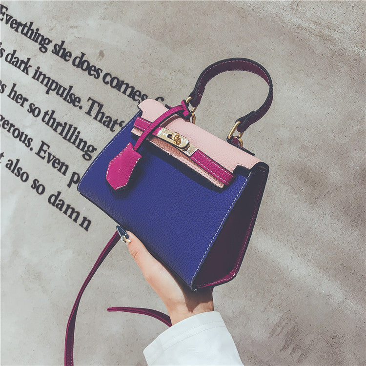 Lychee Print Color Contrast Kelly Bag Small Bag