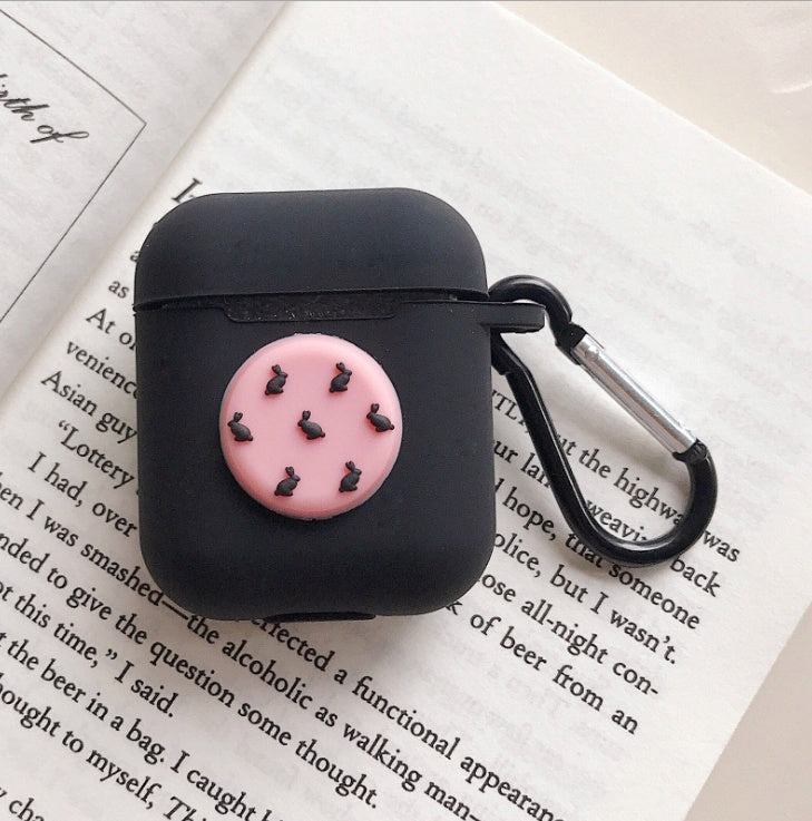 Compatible with Apple, AirPods Protective Jacket Cute Cartoon Silicone Anti-Falling Earphone Jacket Japanese Korean Women''s Key-Clasp Hanging Rope