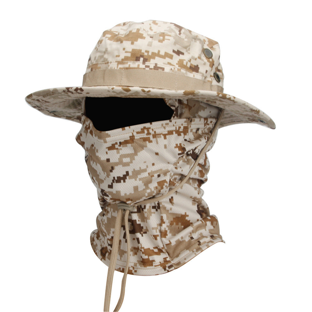 Camouflage Boonie Hat Army Summer Breathable Sun-proof Army Fans Rounded Hat