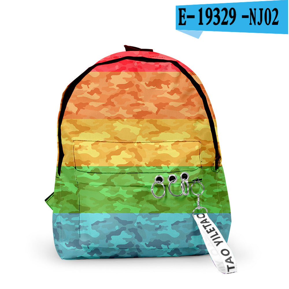 Men's And Women's Fashion Trend Student Daily 3D Digital Printing Backpack