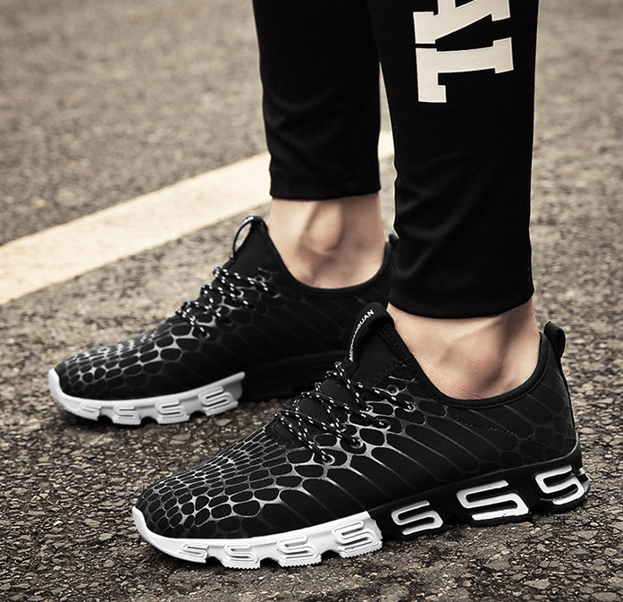 Autumn Fly Woven Youth Sports Shoes Men's Breathable Mesh Casual Shoes Korean Version of the Trend Running Shoes Men