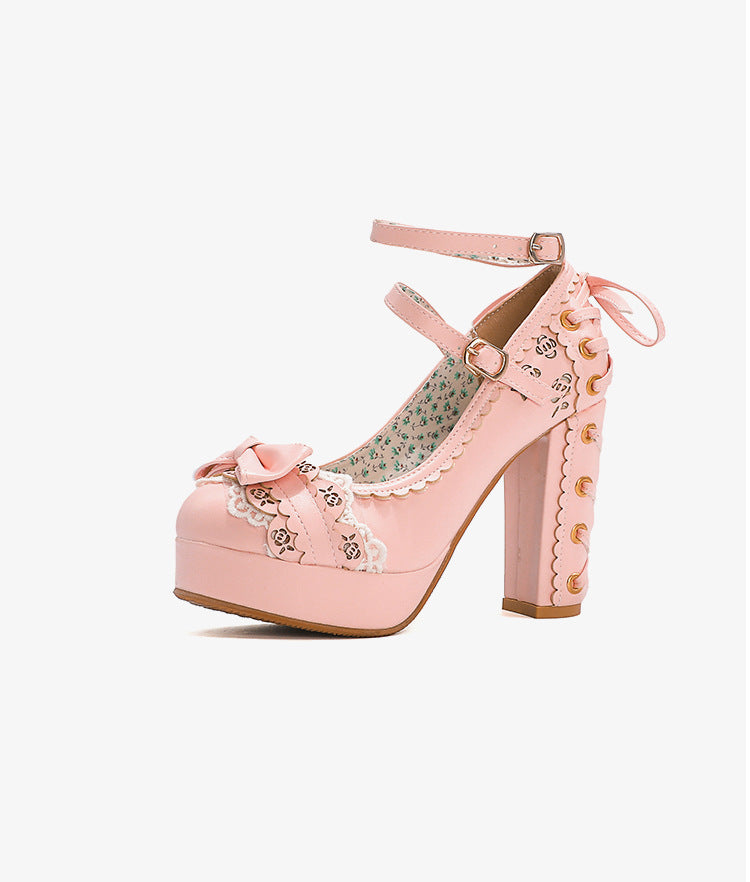 Chunky High-Heeled Lolita Shoes