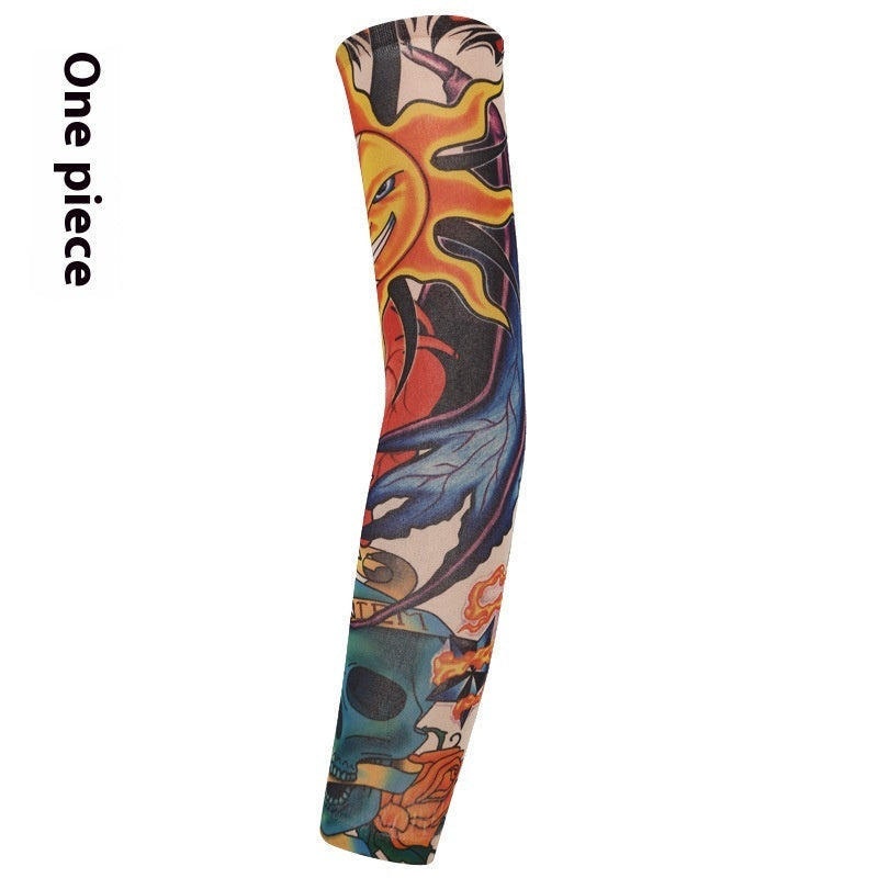 Flower Arm Tattoo Oversleeve Seamless Outdoor Riding Tattoo Sun Protection Oversleeve Cycling Tattoo Oversleeve
