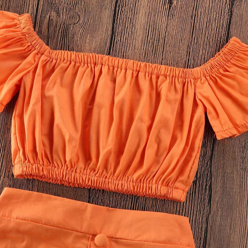 Girl Orange Skirt Suit