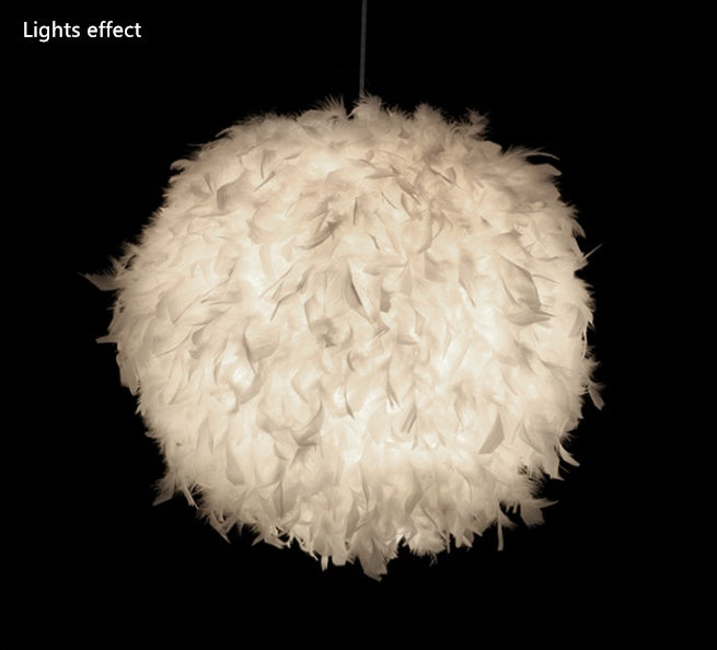 Round Feather Chandelier