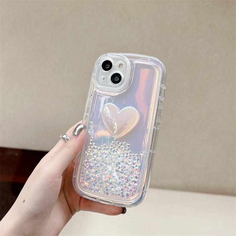 Quicksand Laser Love Creative Phone Case