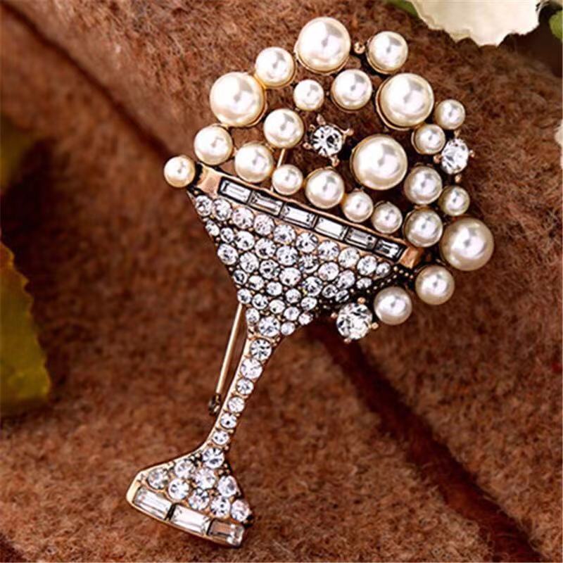 Vintage Wine Glass Brooch