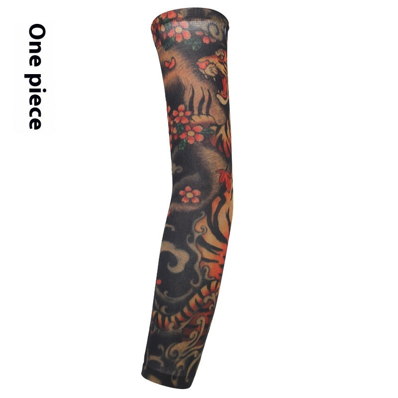Flower Arm Tattoo Oversleeve Seamless Outdoor Riding Tattoo Sun Protection Oversleeve Cycling Tattoo Oversleeve