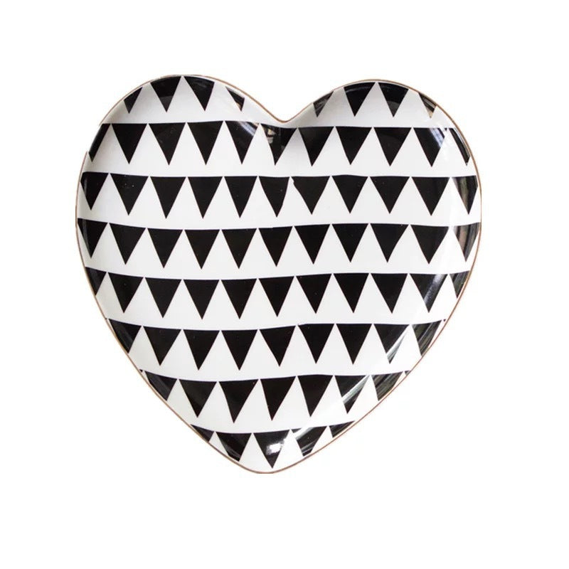 Heart Shaped Breakfast Ceramic Dish