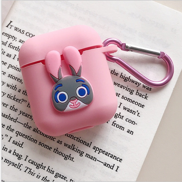 Compatible with Apple, AirPods Protective Jacket Cute Cartoon Silicone Anti-Falling Earphone Jacket Japanese Korean Women''s Key-Clasp Hanging Rope