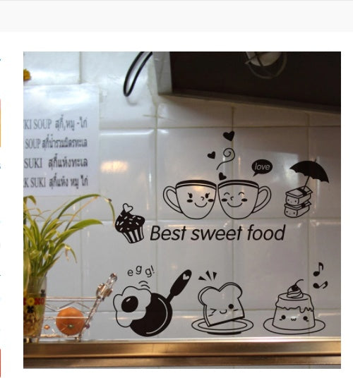Restaurant Kitchen Happy Western Food Refrigerator Coffee Sticker