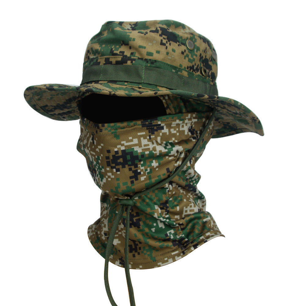 Camouflage Boonie Hat Army Summer Breathable Sun-proof Army Fans Rounded Hat