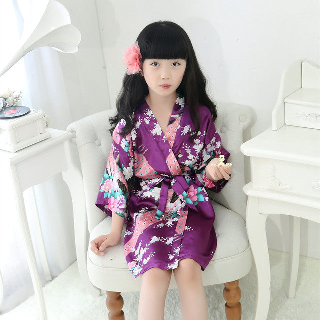 Silk Peacock Kimono Pajamas